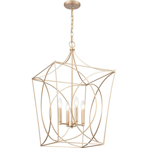 Tracy 4 Light 18 inch Painted Modern Gold Pendant Ceiling Light